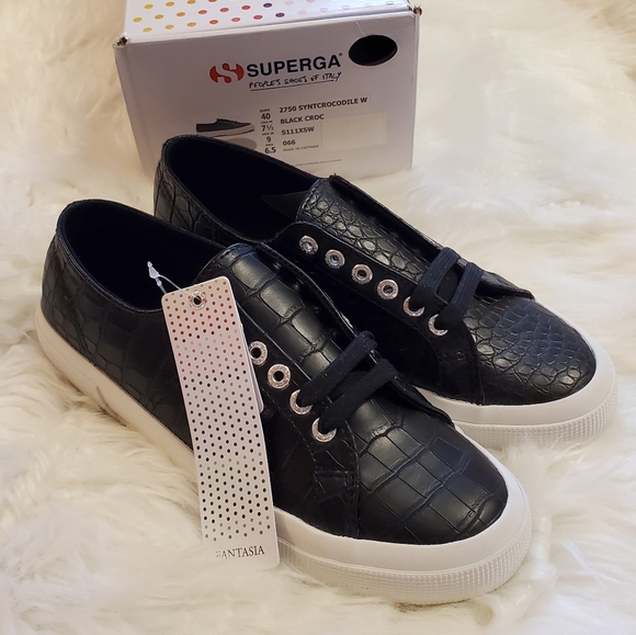 Superga 2750 Embossed faux Crocodile sneakers - black - Picture 7 of 16